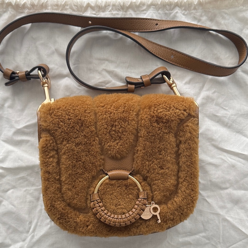 See By Chloe Brown leather fur Shoulder Bag